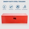 Heavy Duty Truck Bed Tool Box 24” Locking Steel Truck Toolbox with Front Pull Handle, Side Grab Handles, Dual Gas Struts, Weather-Resistant Powder Coated Storage Box for Pickup Truck Bed, RV, Trailer(Red)
