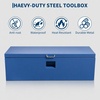 Heavy Duty Truck Bed Tool Box 24” Locking Steel Truck Toolbox with Front Pull Handle, Side Grab Handles, Dual Gas Struts, Weather-Resistant Powder Coated Storage Box for Pickup Truck Bed, RV, Trailer(Blue)
