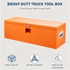 Heavy Duty Truck Bed Tool Box 24” Locking Steel Truck Toolbox with Front Pull Handle, Side Grab Handles, Dual Gas Struts, Weather-Resistant Powder Coated Storage Box for Pickup Truck Bed, RV, Trailer(Orange)