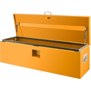 Heavy Duty Truck Bed Tool Box 24” Locking Steel Truck Toolbox with Front Pull Handle, Side Grab Handles, Dual Gas Struts, Weather-Resistant Powder Coated Storage Box for Pickup Truck Bed, RV, Trailer(Yellow)