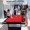 Garvee 6-7 Billiards Table, Adults Folding Billiards Tables, Portable Pool Table, Pool Tables Set for Family Game Room, Adult Rrec Room, Basements, Man Cave or Garage, Green(Red)