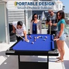 Garvee 6-7 Billiards Table, Adults Folding Billiards Tables, Portable Pool Table, Pool Tables Set for Family Game Room, Adult Rrec Room, Basements, Man Cave or Garage, Green(Blue)