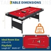 Garvee 6-7 Billiards Table, Adults Folding Billiards Tables, Portable Pool Table, Pool Tables Set for Family Game Room, Adult Rrec Room, Basements, Man Cave or Garage, Green(Red)
