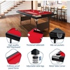 Garvee 6-7 Billiards Table, Adults Folding Billiards Tables, Portable Pool Table, Pool Tables Set for Family Game Room, Adult Rrec Room, Basements, Man Cave or Garage, Green(Red)