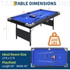 Garvee 6-7 Billiards Table, Adults Folding Billiards Tables, Portable Pool Table, Pool Tables Set for Family Game Room, Adult Rrec Room, Basements, Man Cave or Garage, Green(Blue)
