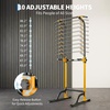 Power Tower Home Gym Strength Training Station Adjustable 10 Height Levels, Heavy-Duty Chin-Up Tower with Parallel Dip Handles, Bodyweight Workout Equipment for Pull-Ups, Dips, Knee Raises, Push-Ups, 330 Lb Capacity(Yellow)