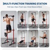 Power Tower Home Gym Strength Training Station Adjustable 10 Height Levels, Heavy-Duty Chin-Up Tower with Parallel Dip Handles, Bodyweight Workout Equipment for Pull-Ups, Dips, Knee Raises, Push-Ups, 330 Lb Capacity(Red)