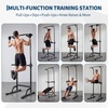 Power Tower Home Gym Strength Training Station Adjustable 10 Height Levels, Heavy-Duty Chin-Up Tower with Parallel Dip Handles, Bodyweight Workout Equipment for Pull-Ups, Dips, Knee Raises, Push-Ups, 330 Lb Capacity(Black)
