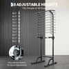 Power Tower Home Gym Strength Training Station Adjustable 10 Height Levels, Heavy-Duty Chin-Up Tower with Parallel Dip Handles, Bodyweight Workout Equipment for Pull-Ups, Dips, Knee Raises, Push-Ups, 330 Lb Capacity(Black)