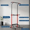 Power Tower Home Gym Strength Training Station Adjustable 10 Height Levels, Heavy-Duty Chin-Up Tower with Parallel Dip Handles, Bodyweight Workout Equipment for Pull-Ups, Dips, Knee Raises, Push-Ups, 330 Lb Capacity(Red)