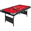 Garvee 6-7 Billiards Table, Adults Folding Billiards Tables, Portable Pool Table, Pool Tables Set for Family Game Room, Adult Rrec Room, Basements, Man Cave or Garage, Green(Red)