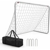 Garvee Steel Competition Soccer Goal, 6x4ft / L-6x4ft / 7x5ft / 8x5ft / 12 x 6ft Portable Backyard Soccer Goal with Net & Ground Stakes, Outdoor Practice Goal for Adults & Youth(L-6×4 FT)
