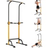 Power Tower Home Gym Strength Training Station Adjustable 10 Height Levels, Heavy-Duty Chin-Up Tower with Parallel Dip Handles, Bodyweight Workout Equipment for Pull-Ups, Dips, Knee Raises, Push-Ups, 330 Lb Capacity(Yellow)