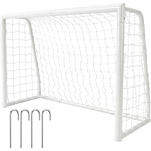 Garvee Steel Competition Soccer Goal, 6x4ft / L-6x4ft / 7x5ft / 8x5ft / 12 x 6ft Portable Backyard Soccer Goal with Net & Ground Stakes, Outdoor Practice Goal for Adults & Youth(6×4 FT)
