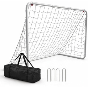 Garvee Steel Competition Soccer Goal, 6x4ft / L-6x4ft / 7x5ft / 8x5ft / 12 x 6ft Portable Backyard Soccer Goal with Net & Ground Stakes, Outdoor Practice Goal for Adults & Youth(L-6×4 FT)
