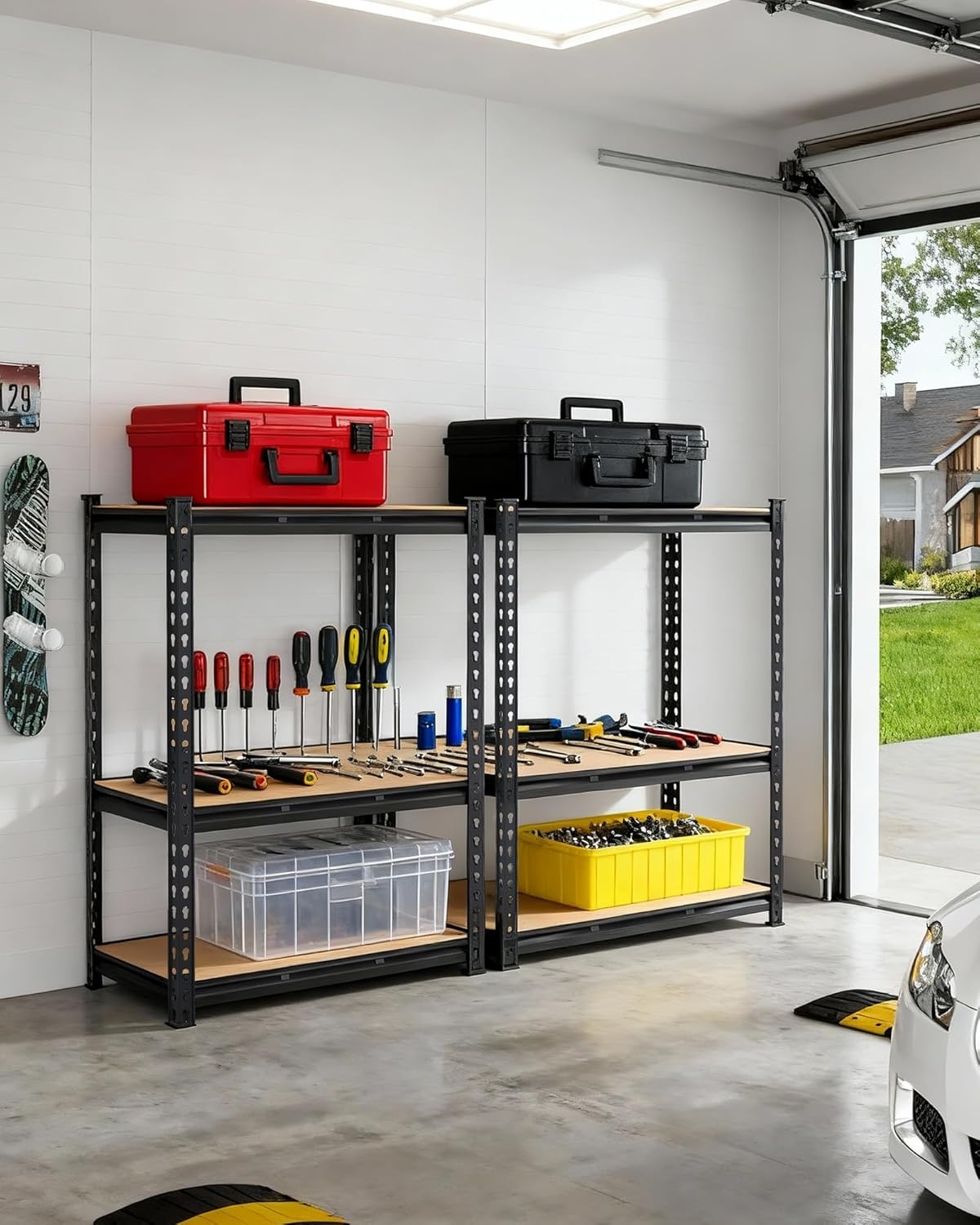image:image5Tier Adjustable Metal Storage Shelving Unit 36x18x72 Inch Heavy Duty Garage Shelf Rack 2000 LBS Weight Capacity Industrial Utility Organizer Shelves for Warehouse Basement Home GarageBlack