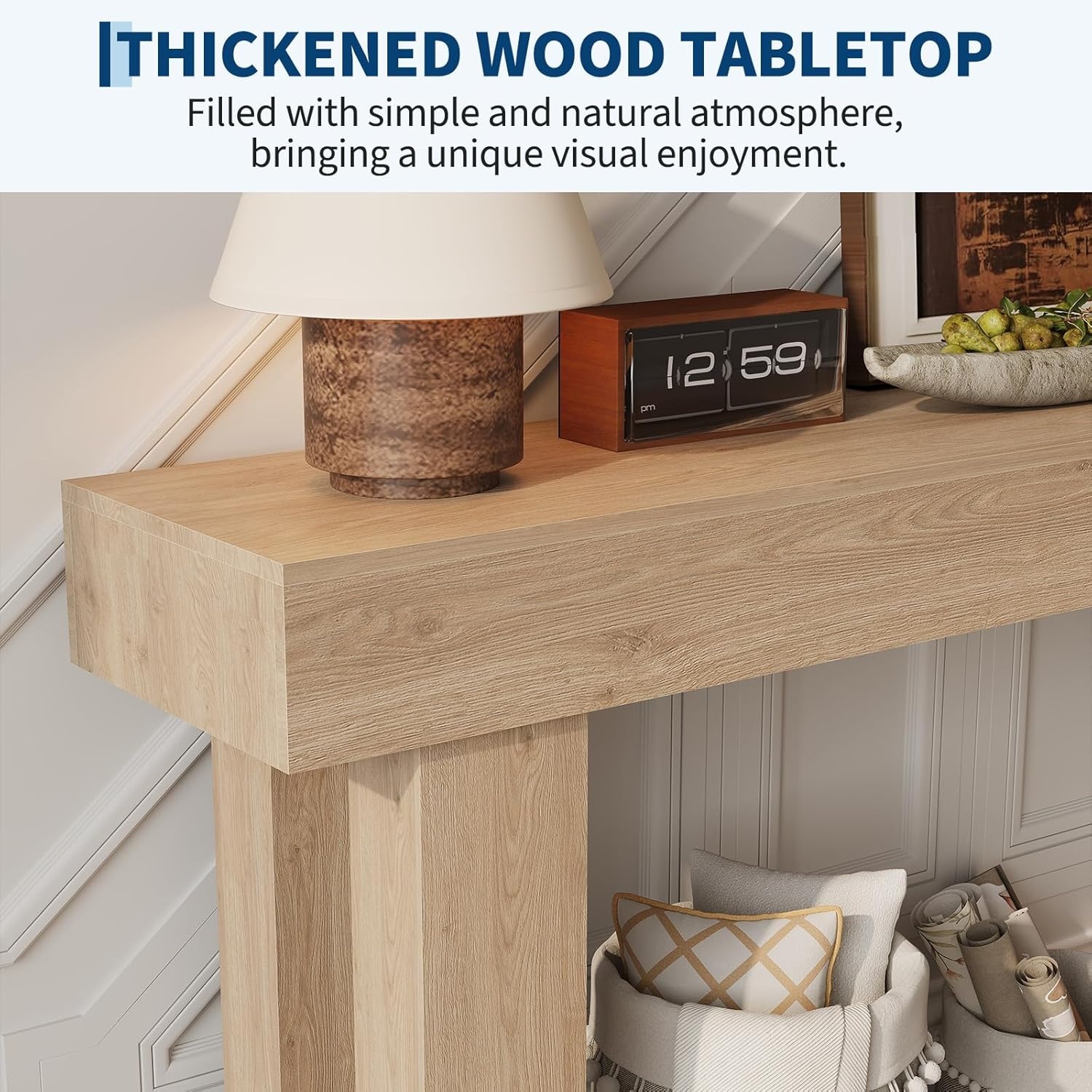 image:imageGarvee 63 Long Narrow Rectangular Console Table Farmhouse Wood Entryway Table for Hallway Foyer amp Living Room Sofa Table Behind Couch Industrial Accent TableNaturalNatural