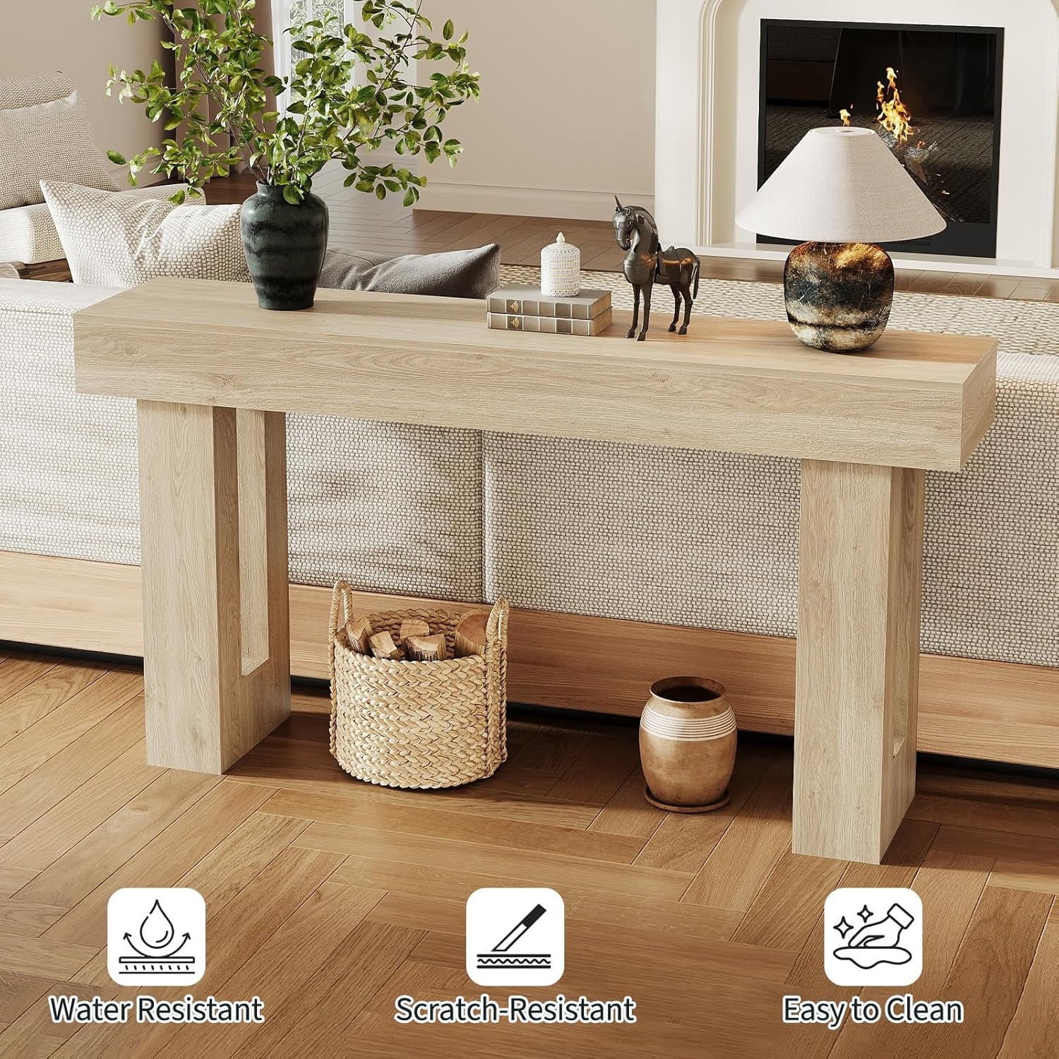 image:imageGarvee 63 Long Narrow Rectangular Console Table Farmhouse Wood Entryway Table for Hallway Foyer amp Living Room Sofa Table Behind Couch Industrial Accent TableNaturalNatural