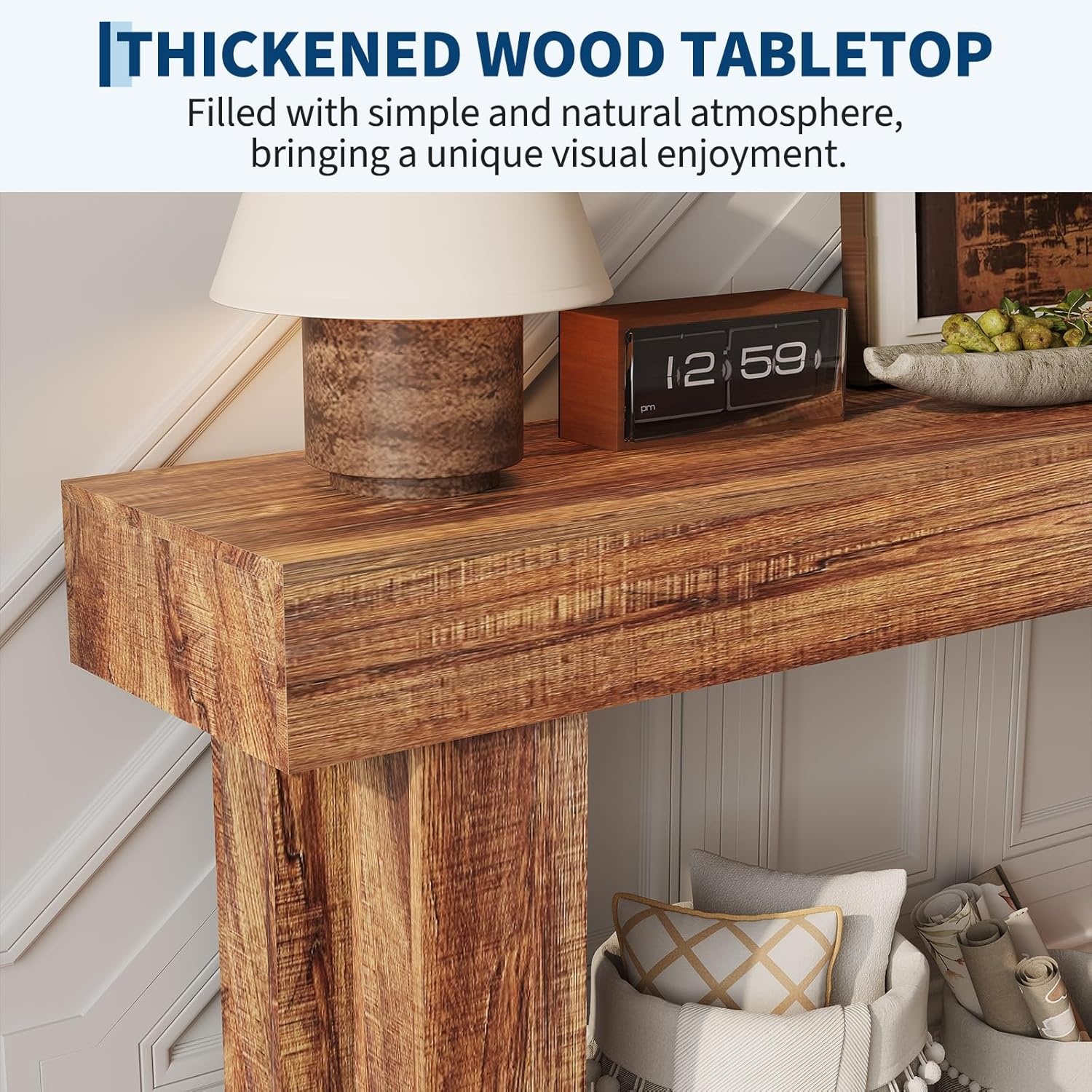 image:imageGarvee 63 Long Narrow Rectangular Console Table Farmhouse Wood Entryway Table for Hallway Foyer amp Living Room Sofa Table Behind Couch Industrial Accent TableNaturalRusticbrown