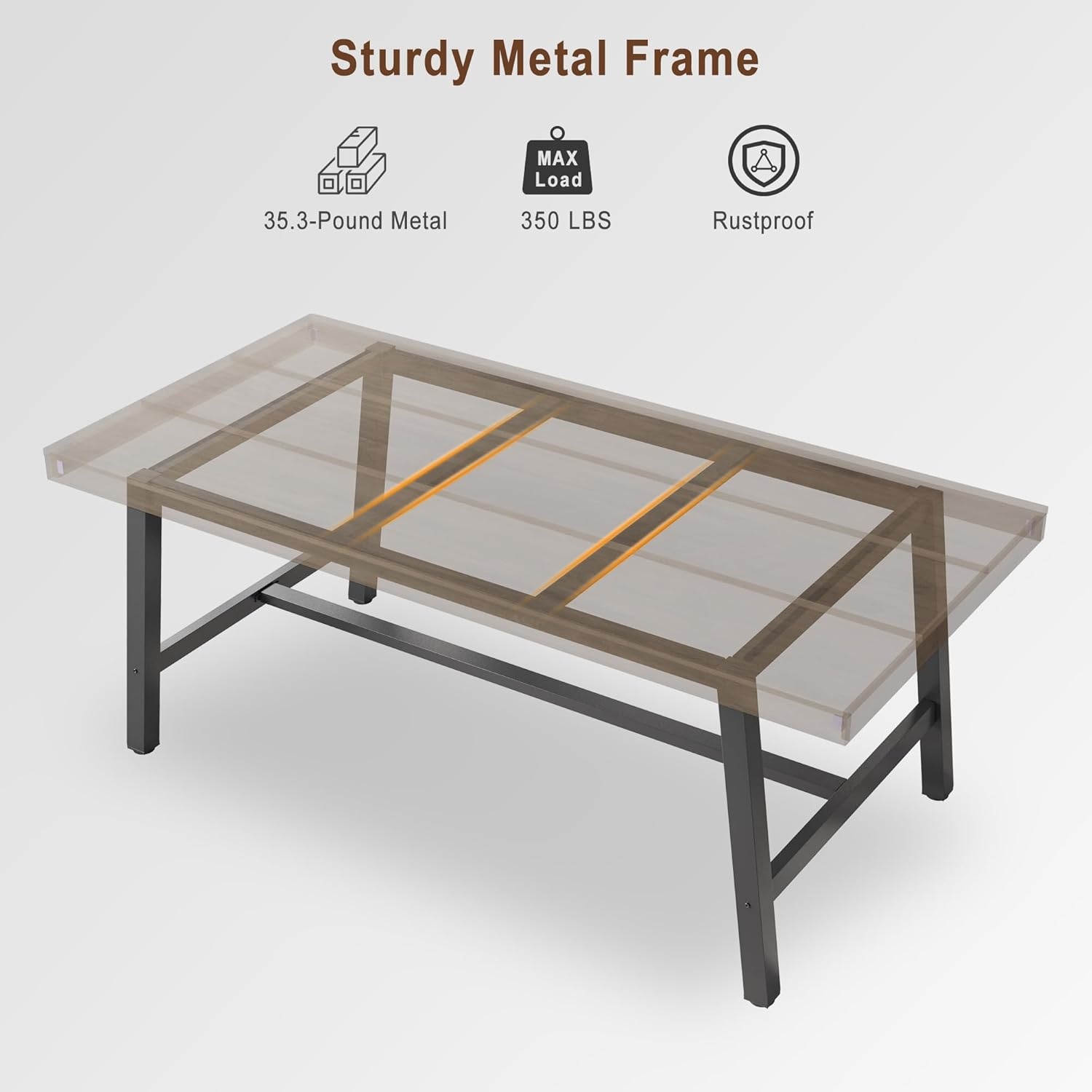 image:imageGarvee 7087 Inch Computer Desk Extra Long Office Desk for 2 Monitors Heavy Duty Industrial Study Table for Home Office Large Rustic Wooden Metal Workstation NaturalGrey
