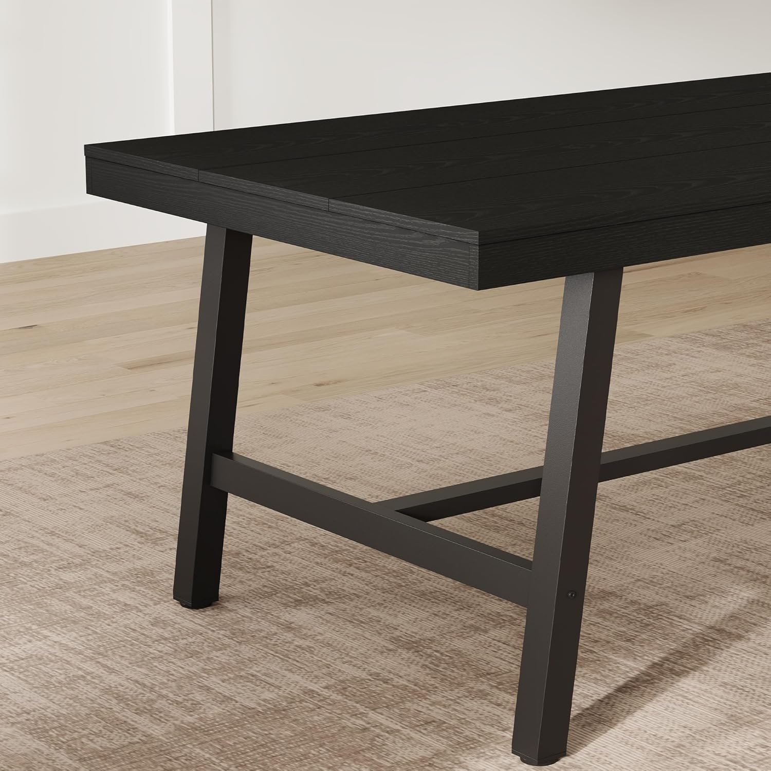 image:imageGarvee 7087 Inch Computer Desk Extra Long Office Desk for 2 Monitors Heavy Duty Industrial Study Table for Home Office Large Rustic Wooden Metal Workstation NaturalBlack