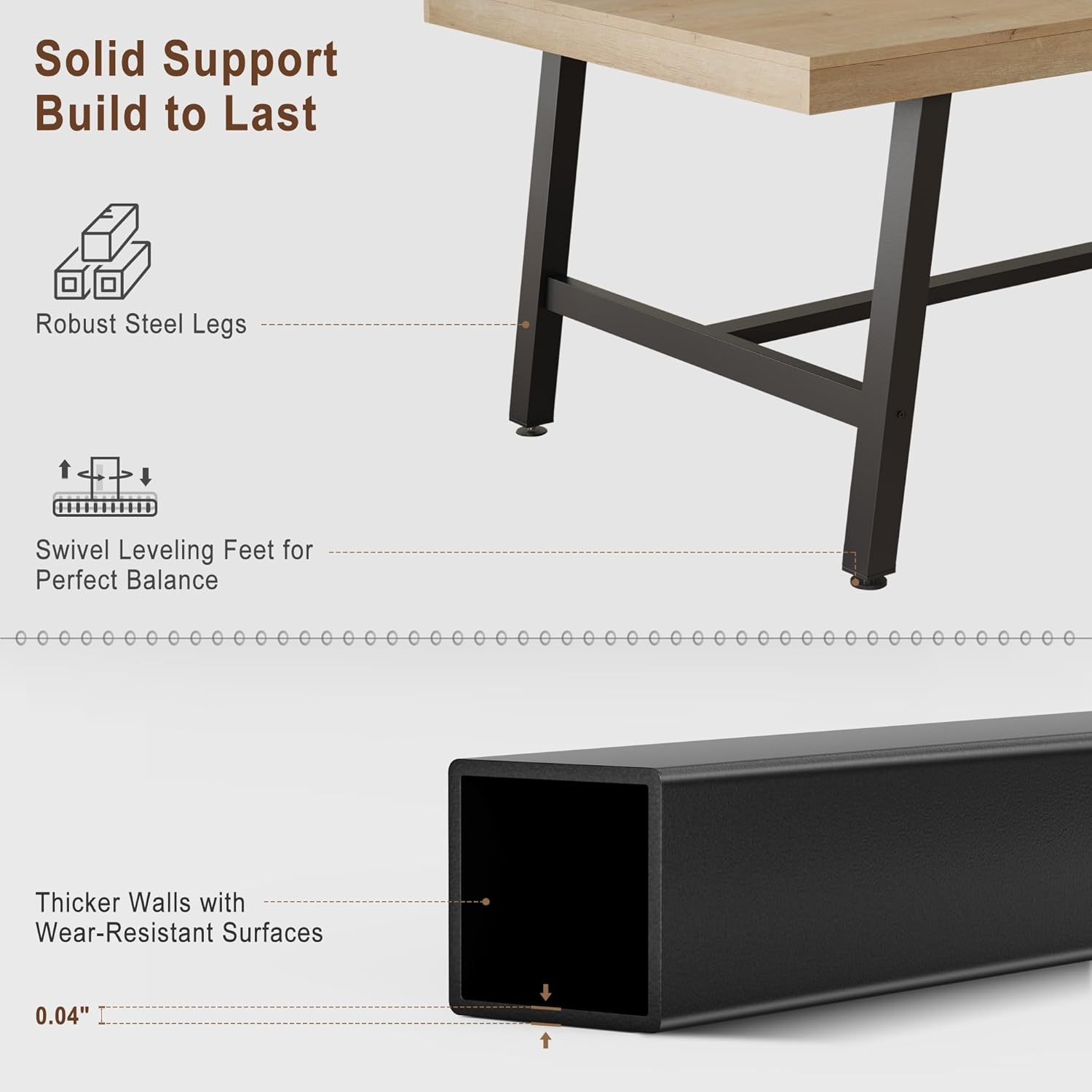 image:imageGarvee 7087 Inch Computer Desk Extra Long Office Desk for 2 Monitors Heavy Duty Industrial Study Table for Home Office Large Rustic Wooden Metal Workstation NaturalNatural