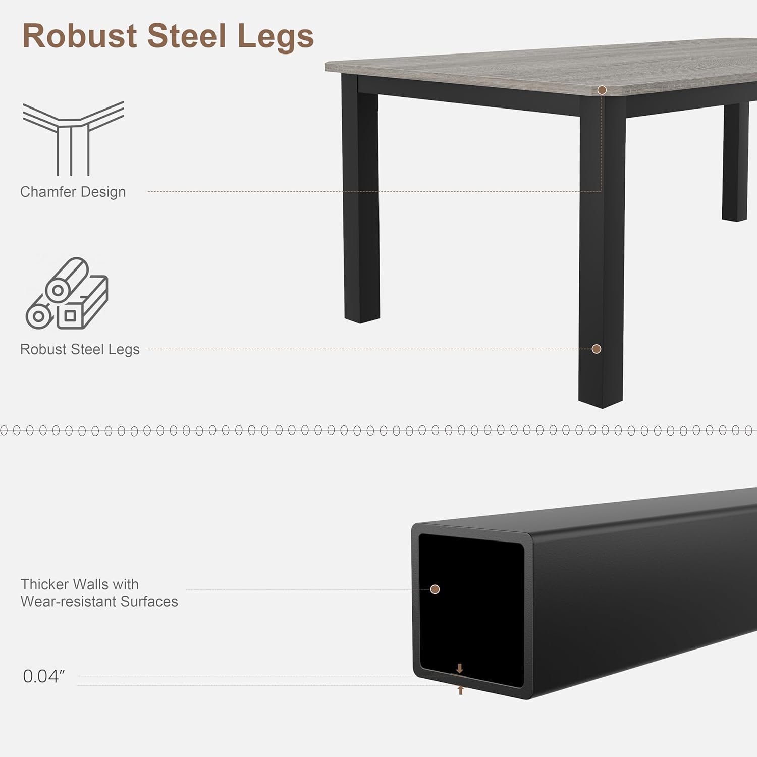 image:imageGarvee 787 Inch Industrial Dining Table for 68 People Large Dinner Kitchen Tables with Sturdy Metal Frame MultiUse for Dining Room Living Room Indoor Restaurant Office Desk Only TableLight Gray