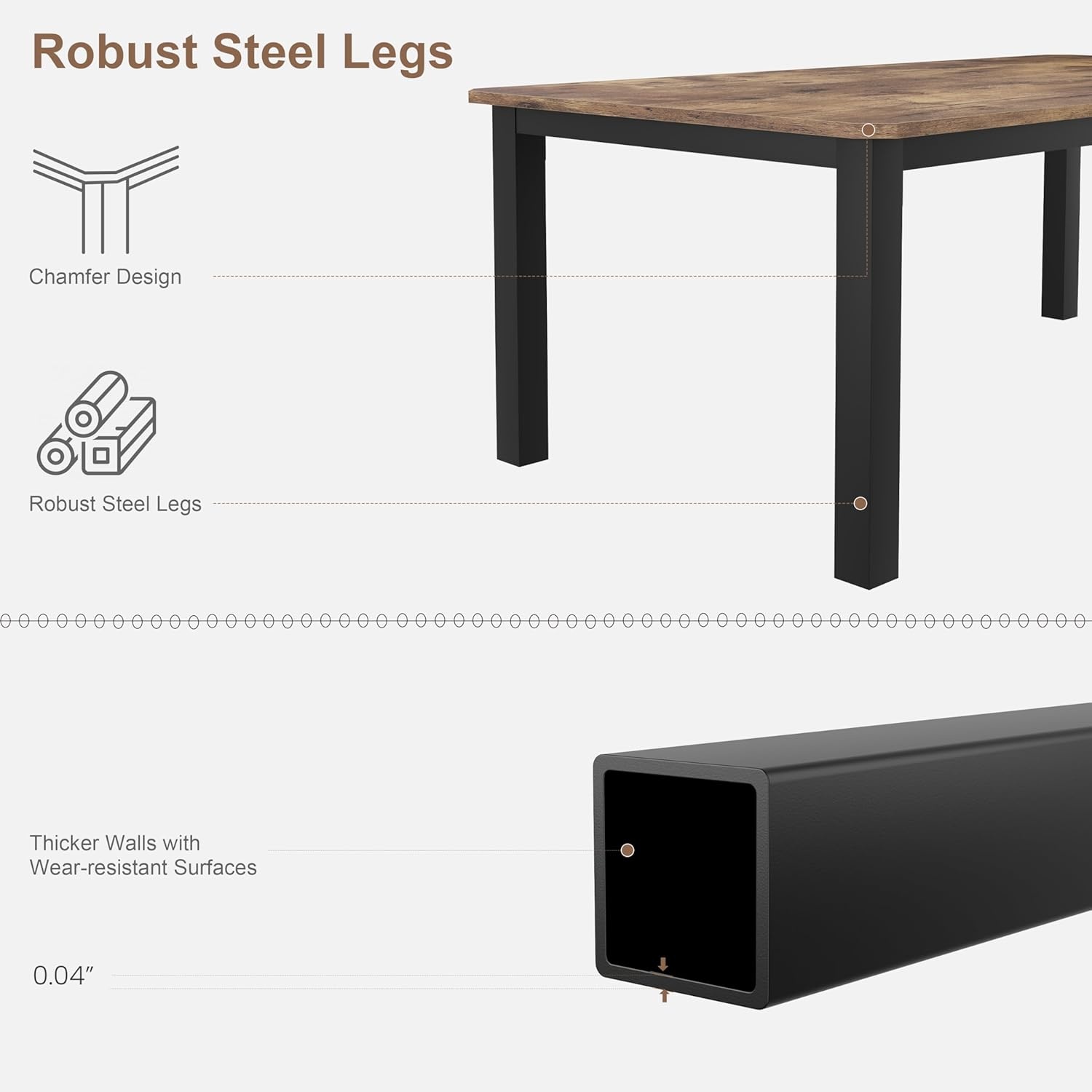 image:imageGarvee 787 Inch Industrial Dining Table for 68 People Large Dinner Kitchen Tables with Sturdy Metal Frame MultiUse for Dining Room Living Room Indoor Restaurant Office Desk Only TableBrown