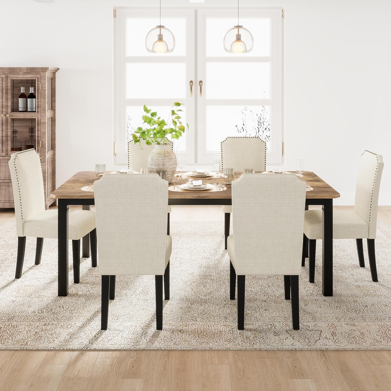 image:imageGarvee 787 Inch Industrial Dining Table for 68 People Large Dinner Kitchen Tables with Sturdy Metal Frame MultiUse for Dining Room Living Room Indoor Restaurant Office Desk Only TableBrown