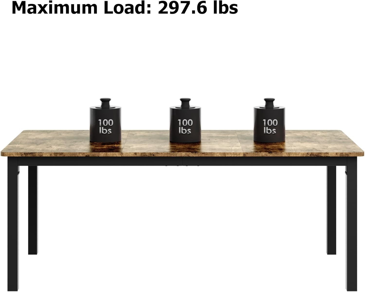 image:imageGarvee Industrial Dining Table for 68 People 7179 in Inch Long Kitchen Table with Sturdy Metal Frame amp Round Corner Rectangular Counter for Dinner Easy to InstallOnly TableRetro Desktop Black Frame
