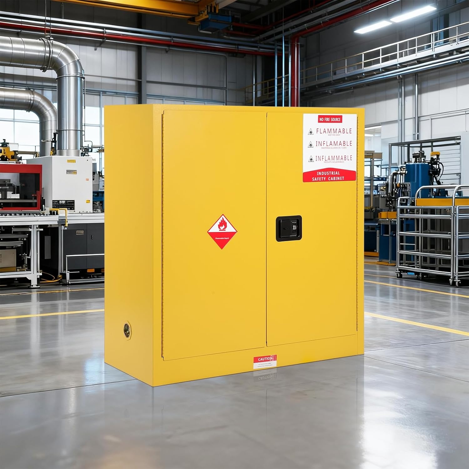 image:imageHazardous Storage Cabinets Flammable Cabinet ColdRolled Steel Flammable Liquid Storage Cabinet Auto Closing Door for Industrial Use Flammable Safety Cabinet ColdRolled Steel Fire Resistant18x43x44 inch