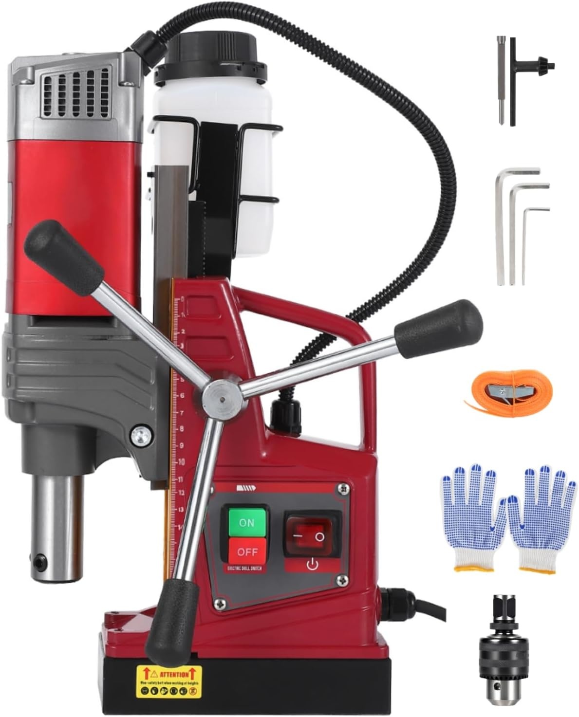 image:imageMagnetic Drill Press Kit 157 1550W Electric Mag Drill with Variable Speed amp Adapter 10Speed 820RPM 2922LBF Force Double Dovetail Portable Drilling Machine for Industrial Workshop and HomeNo Bit