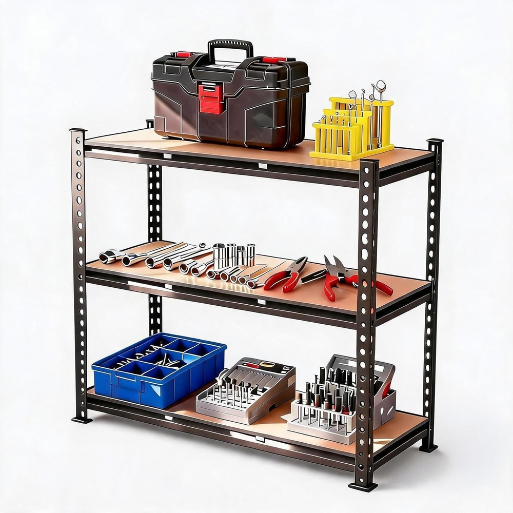 image:image5Tier Adjustable Metal Storage Shelving Unit 36x18x72 Inch Heavy Duty Garage Shelf Rack 2000 LBS Weight Capacity Industrial Utility Organizer Shelves for Warehouse Basement Home GarageBlack