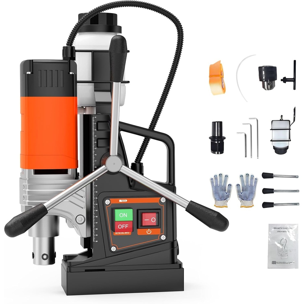 image:imageGarvee Magnetic Drill 1750W 2 Boring Diameter 2922lbf Power Portable Magnetic 810 PRM 10Speedwith 10Pcs Drill Bits 3Pcs Twist Drill and 1Pcs Plastic Box for Metal Surface Industrial1750W2