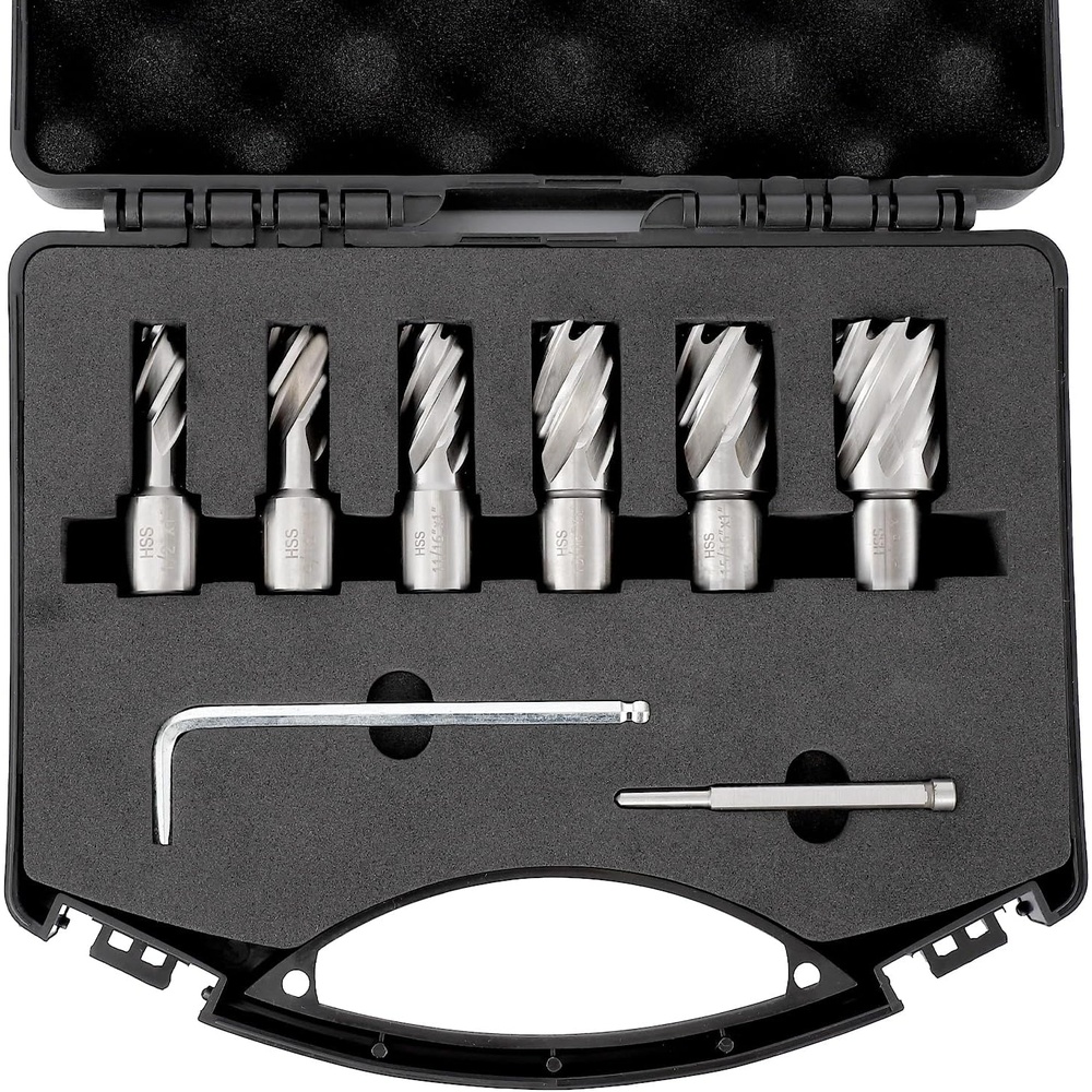 image:imageMagnetic Drill Press Kit 157 1550W Electric Mag Drill with Variable Speed amp Adapter 10Speed 820RPM 2922LBF Force Double Dovetail Portable Drilling Machine for Industrial Workshop and Home6 Pc