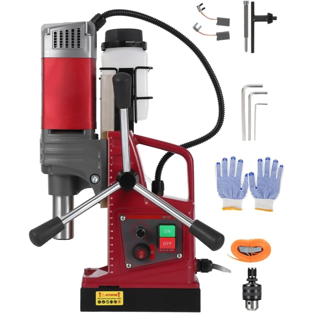 image:imageMagnetic Drill Press Kit 157 1550W Electric Mag Drill with Variable Speed amp Adapter 10Speed 820RPM 2922LBF Force Double Dovetail Portable Drilling Machine for Industrial Workshop and HomeNo Bit