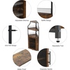 Garvee Corner Wine Rack Cabinet for Liquor Cabinet with Adjustable Shelves, 61 in Industrial Tall Bar Cabinet Freestanding with Mesh Door and Glass Holder for Kitchen, Rustic Brown(Retro)