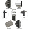 Garvee Corner Wine Rack Cabinet for Liquor Cabinet with Adjustable Shelves, 61 in Industrial Tall Bar Cabinet Freestanding with Mesh Door and Glass Holder for Kitchen, Rustic Brown(Grey)