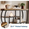 Garvee Entryway Table with Storage, Industrial 4-Tier Narrow Console Table Behind Couch with Half-Circle Base & Storage Shelves for Living Room, Hallway, Foyer(Rustic Brown)
