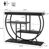 Garvee Entryway Table with Storage, Industrial 4-Tier Narrow Console Table Behind Couch with Half-Circle Base & Storage Shelves for Living Room, Hallway, Foyer(Black)