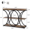 Garvee Entryway Table with Storage, Industrial 4-Tier Narrow Console Table Behind Couch with Half-Circle Base & Storage Shelves for Living Room, Hallway, Foyer(Retro Brown)