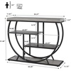 Garvee Entryway Table with Storage, Industrial 4-Tier Narrow Console Table Behind Couch with Half-Circle Base & Storage Shelves for Living Room, Hallway, Foyer(Grey)