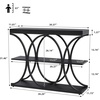 Garvee Entryway Table with Storage, Industrial 4-Tier Narrow Console Table Behind Couch with Half-Circle Base & Storage Shelves for Living Room, Hallway, Foyer(Black Wood Grain)