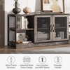 Garvee Farmhouse TV Stand for 65+ Inch TV, Industrial TV Cabinet with 4 Shelfs, Entertainment Center with 2 Doors for Living Room