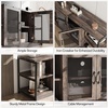 Garvee Farmhouse TV Stand for 65+ Inch TV, Industrial TV Cabinet with 4 Shelfs, Entertainment Center with 2 Doors for Living Room