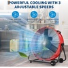 Garvee Industrial Floor Fan 24 in, Heavy Duty Drum Fan with Adjustable 3 Speed 4800-8800 CFM Cooling, Metal Blades & 360° Rotation for Industrial Commercial Space, Garage, Warehouse, Workshop(Red)