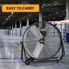 Garvee Industrial Floor Fan 24 in, Heavy Duty Drum Fan with Adjustable 3 Speed 4800-8800 CFM Cooling, Metal Blades & 360° Rotation for Industrial Commercial Space, Garage, Warehouse, Workshop(Black)