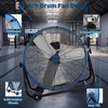 Garvee Industrial Floor Fan 24 in, Heavy Duty Drum Fan with Adjustable 3 Speed 4800-8800 CFM Cooling, Metal Blades & 360° Rotation for Industrial Commercial Space, Garage, Warehouse, Workshop(Blue)