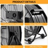 Garvee Industrial Floor Fan 24 in, Heavy Duty Drum Fan with Adjustable 3 Speed 4800-8800 CFM Cooling, Metal Blades & 360° Rotation for Industrial Commercial Space, Garage, Warehouse, Workshop(Black)