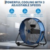 Garvee Industrial Floor Fan 24 in, Heavy Duty Drum Fan with Adjustable 3 Speed 4800-8800 CFM Cooling, Metal Blades & 360° Rotation for Industrial Commercial Space, Garage, Warehouse, Workshop(Blue)